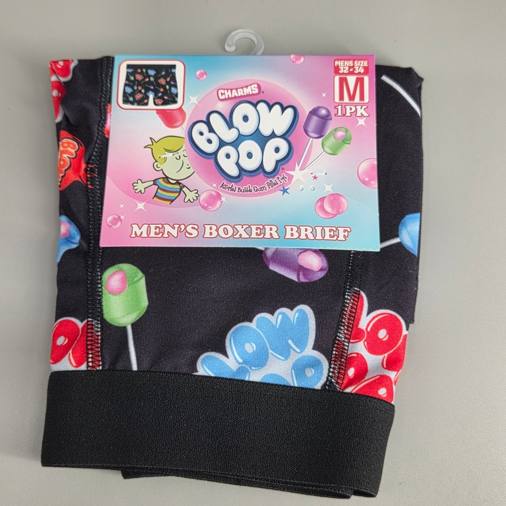 Charms Blow Pop Boxer Briefs Mens Size M 32-34 Candy‎ Print Novelty Underwear